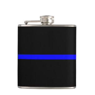 Die symbolische Thin Blue Line Grafik Flachmann