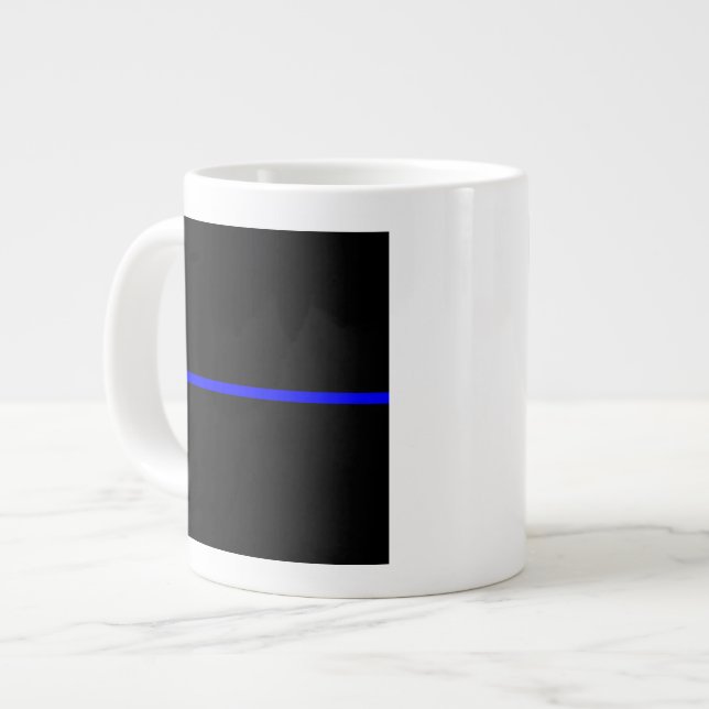 Die symbolische Thin Blue Line Grafik Jumbo-Tasse (Vorderseite Links)