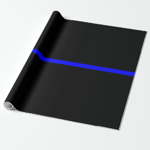 Die symbolische Thin Blue Line Horizontales Schwar Geschenkpapier