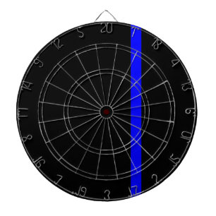 Die Symbolische Thin Blue Line im schwarzen Stil Dartscheibe