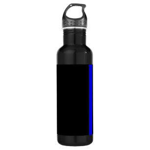 Die Symbolische Thin Blue Line im schwarzen Stil Edelstahlflasche