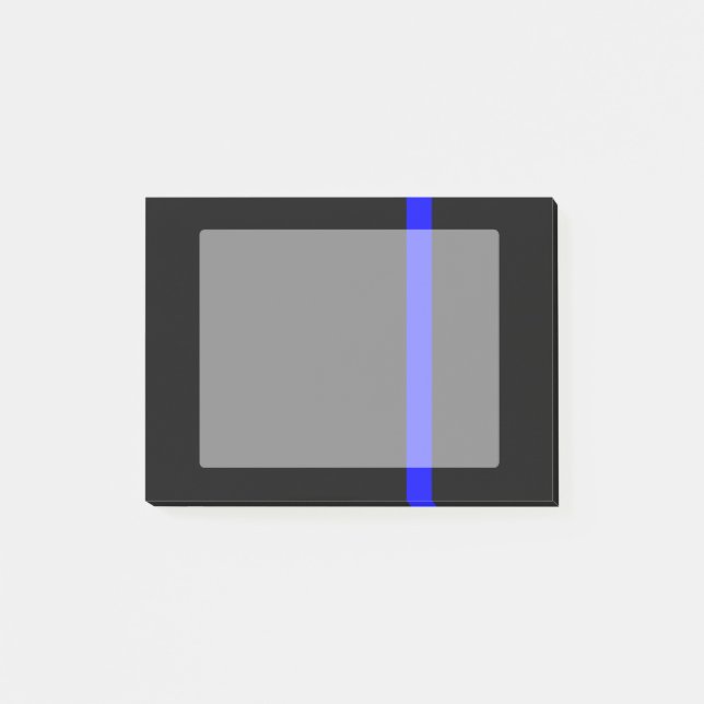 Die symbolische Thin Blue Line vertikal Post-it Klebezettel (Vorderseite)