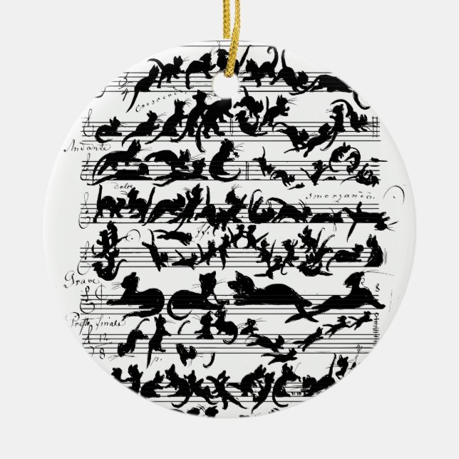 Die Symphonie des Cat Vector Keramik Ornament (Vorne)