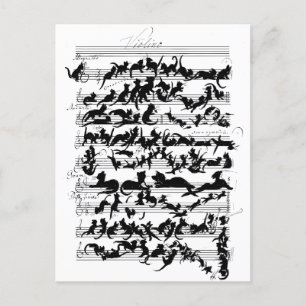 Die Symphonie des Cat Vector Postkarte