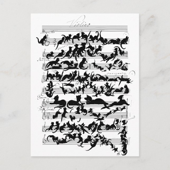 Die Symphonie des Cat Vector Postkarte (Vorderseite)