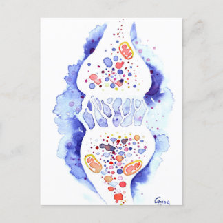 Die Synapse und die Nervenimpulse Leinwand drucken Postkarte