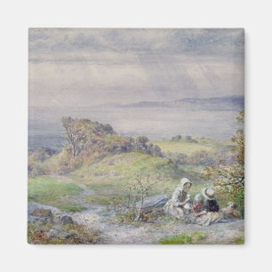 Die Szene mit Kindern im Vordergrund Magnet