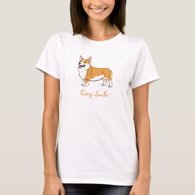 Die T der Corgi-Lächeln-Frauen T-Shirt (Vorderseite)