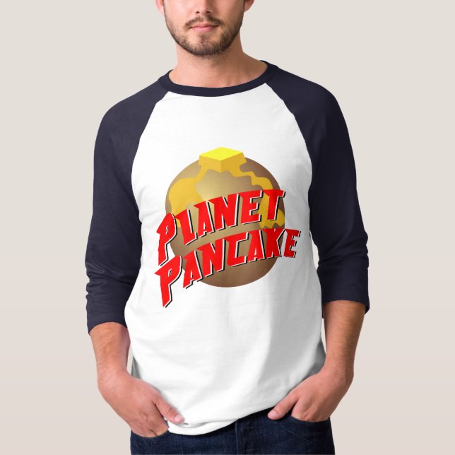 Die T der Planeten-Pfannkuchen-Männer T-Shirt (Vorderseite)