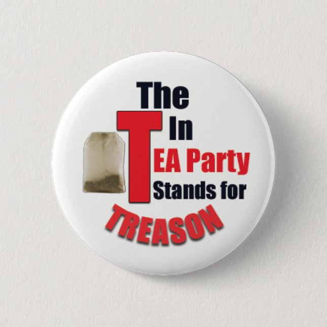 Die "t" im Tee-Party steht für Verrat-Knopf Button (Vorderseite)