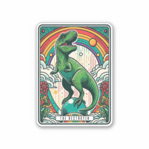 Die T-Rex-Tarot-Karte des Destroyer Aufkleber