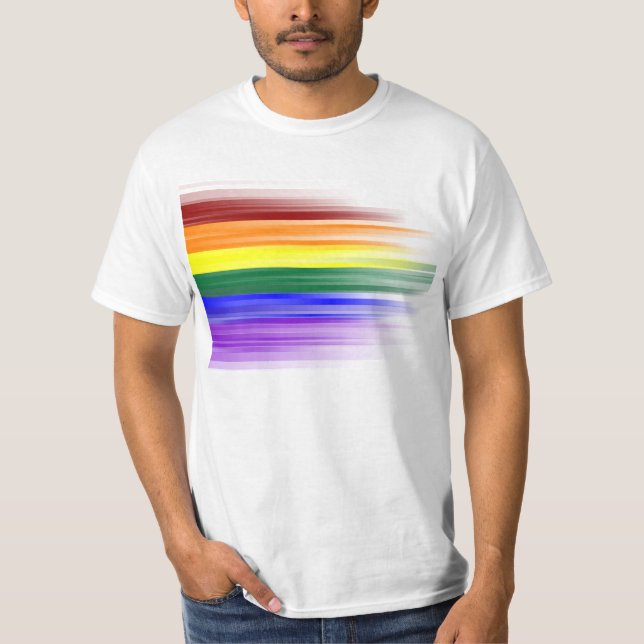 Die T - Shirts der Regenbogen-Flaggen-Männer (Vorderseite)