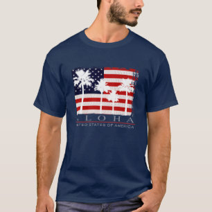 Die T - Shirts Palmen-Flagge USA-Männer