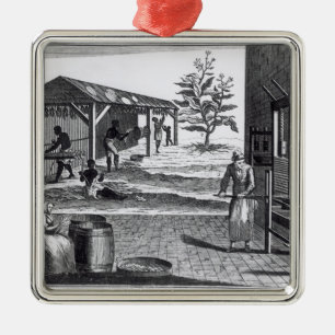 Die Tabak-Manufaktur in den verschiedenen Silbernes Ornament