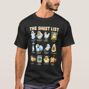 Die Tabellenliste Spaß Geist Wortspiel Halloween H T-Shirt