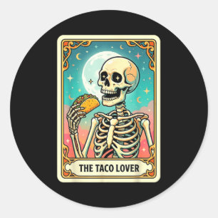 Die Tacoliebhaber-Tarotkarte Runder Aufkleber