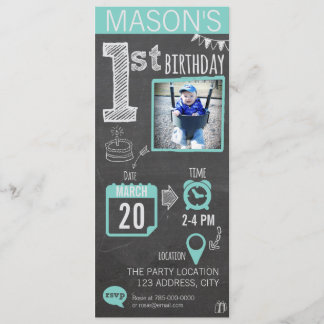 Die Tafel-1. Geburtstags-Einladung des Jungen Einladung