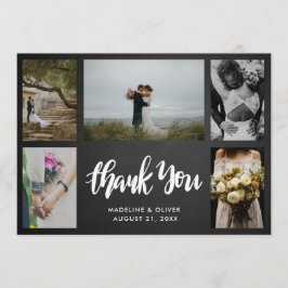Die Tafel, die fünf Fotos | Wedding ist, danken Dankeskarte