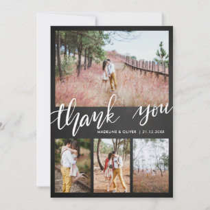 Die Tafel, die vier Fotos Wedding ist, danken Dankeskarte