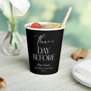Die Tag Vor Minimal Hochzeitsprobe Mittagessen Pappbecher