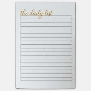 "Die tägliche Listen-" Notizblock