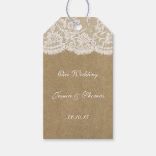 Die Tags der Kraft & Spitzen-Hochzeitssammlung Geschenkanhänger