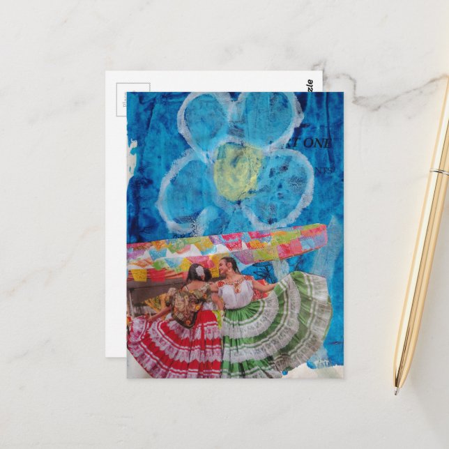 Die tanzenden Frauen Collage Postkarte (Vorderseite/Rückseite Beispiel)