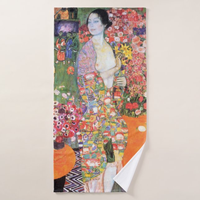 Die Tänzerin, Gustav Klimt Badehandtuch (Badehandtuch)