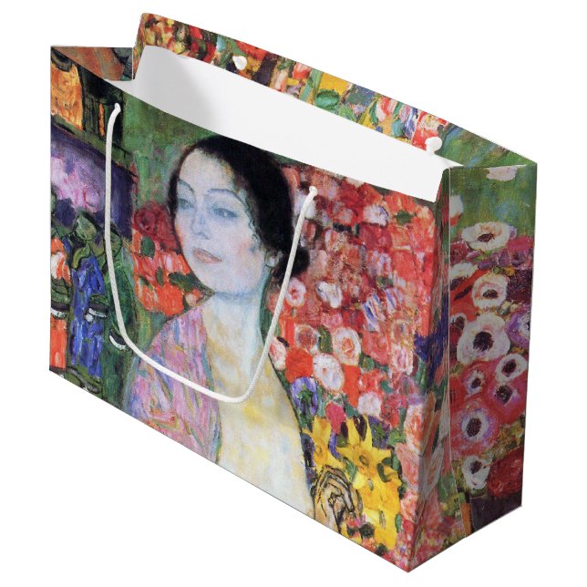 Die Tänzerin, Gustav Klimt Große Geschenktüte (Vorderseite Schrägansicht)