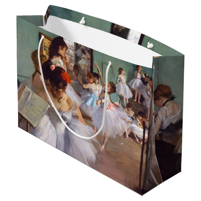Die Tanzklasse, Edgar Degas große Geschenktasche Große Geschenktüte (Rückseite Schrägansicht)