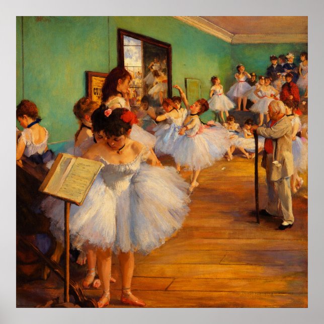 Die Tanzklasse von Edgar Degas Poster (Vorne)