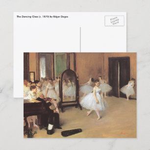 Die Tanzklasse von Edgar Degas, Vintage Ballett Postkarte