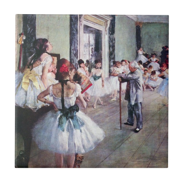 Die Tanzklasse von Edgar Degas, Vintage Ballettkun Fliese (Vorderseite)