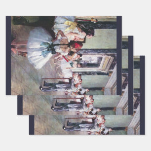 Die Tanzklasse von Edgar Degas, Vintage Ballettkun Geschenkpapier Set