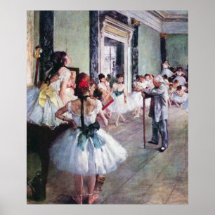 Die Tanzklasse von Edgar Degas, Vintage Ballettkun Poster