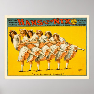 Die Tanzsticks - Vintage Theateraufführung Poster