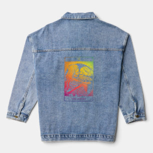 Die Tarot Card Rainbow Occult Goth Lesbian Skeleto Jeansjacke