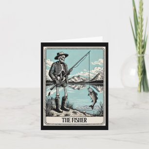 Die Tarot-Karte des Fisher Skeleton für Fischereil Karte