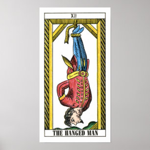 Die Tarot-Karte des hängenden Mannes Poster