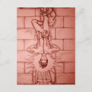 Die Tarot-Karte des hängenden Mannes Postkarte