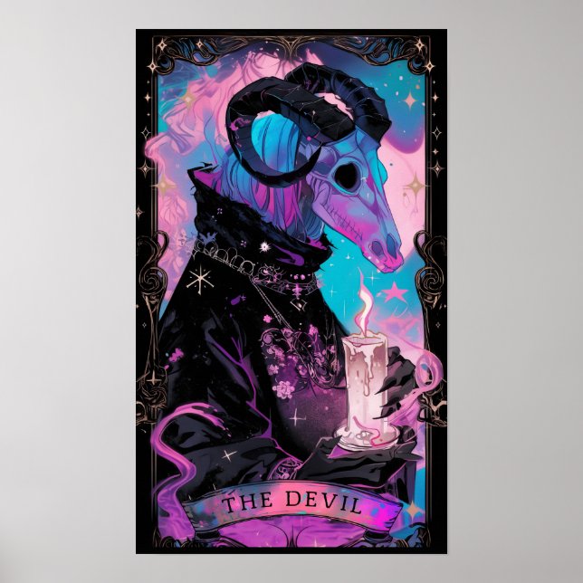 Die Tarot-Karte des Teufels Hexenmeisters Poster (Vorne)