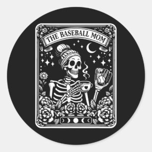 Die Tarot-Karte für verkaufte Mamas Skeleton Coffe Runder Aufkleber