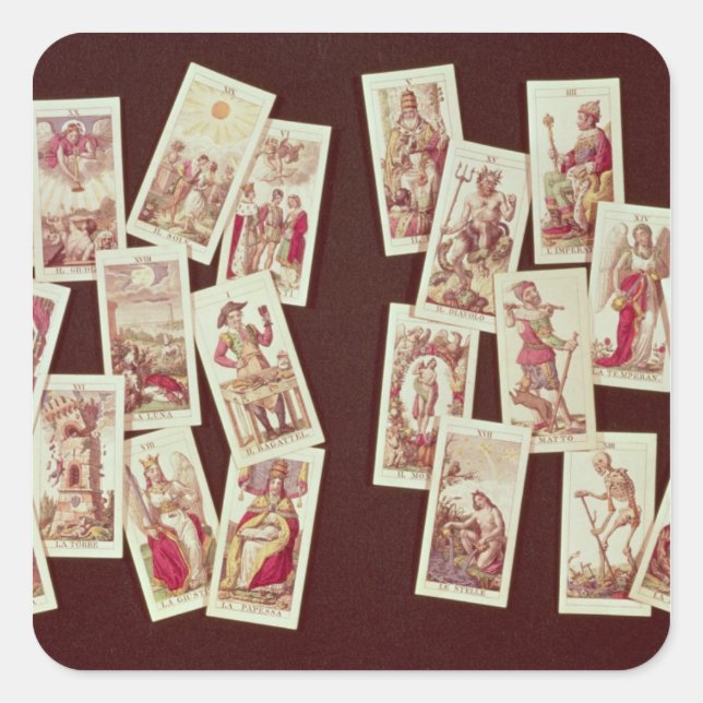 Die Tarot-Karten des großen Arkanas Quadratischer Aufkleber (Vorderseite)