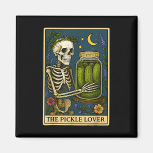 Die Tarotkarte Pickle Lover Vintage-Skelett-Tarot Magnet