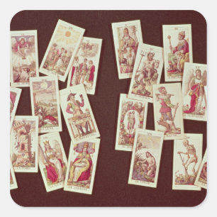 Die Tarotkarten der bedeutenden Arcana Quadratischer Aufkleber