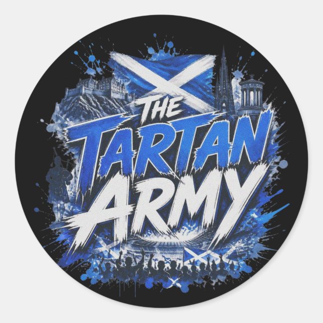 Die Tartan Army - Spitzname der schottischen Natio Runder Aufkleber (Vorderseite)