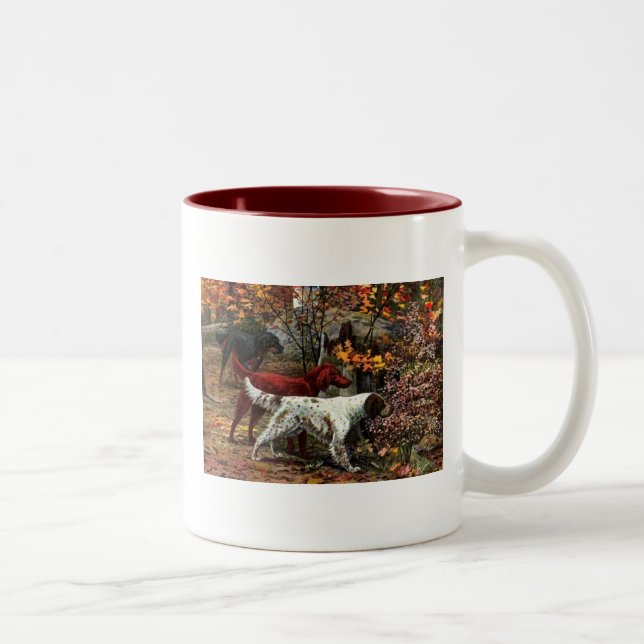 Die Tasse der drei Setter mit zwei Keramiken (Rechts)