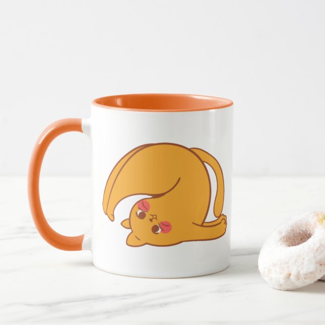 Die Tasse der Katze auf den Kopf (Mit Donut)