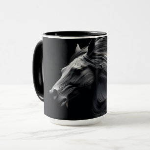 Die Tasse der Keramik des Schwarzen Rösses