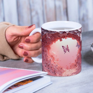 Die Tasse des 3D-Schmetterlingkaffees